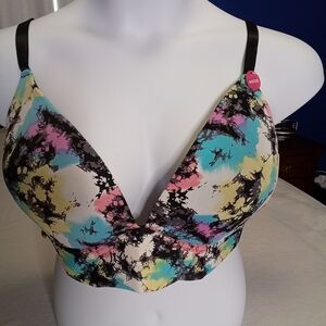 Ashley Stewart NWT Laser T-Shirt Bra 44DDD Galaxy Abstract Print Wire-Free Lined